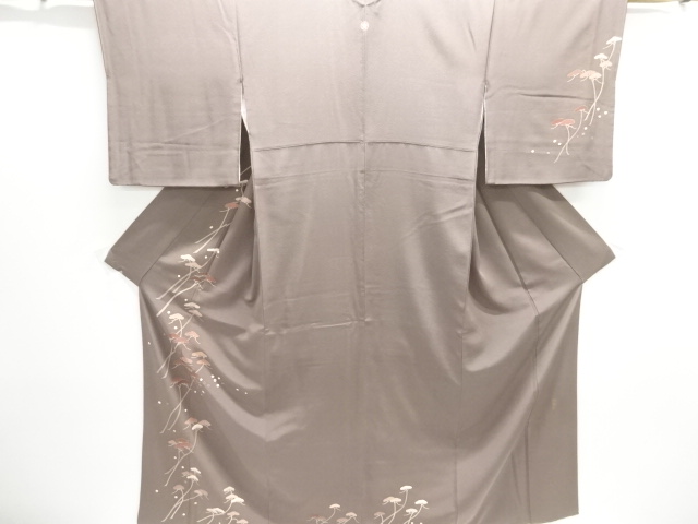 松模様刺繍一つ紋訪問着